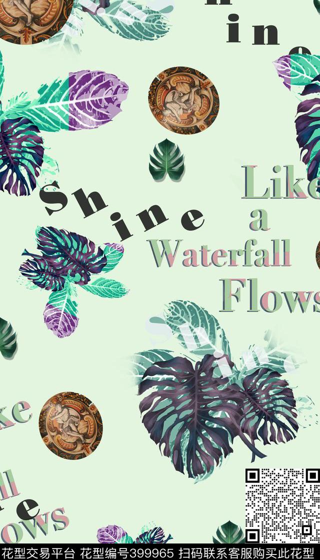 男女泳装四方连续花鸟植物数码印花华亿平台下载（图片编号: 399965） - 瓦栏（Walan）