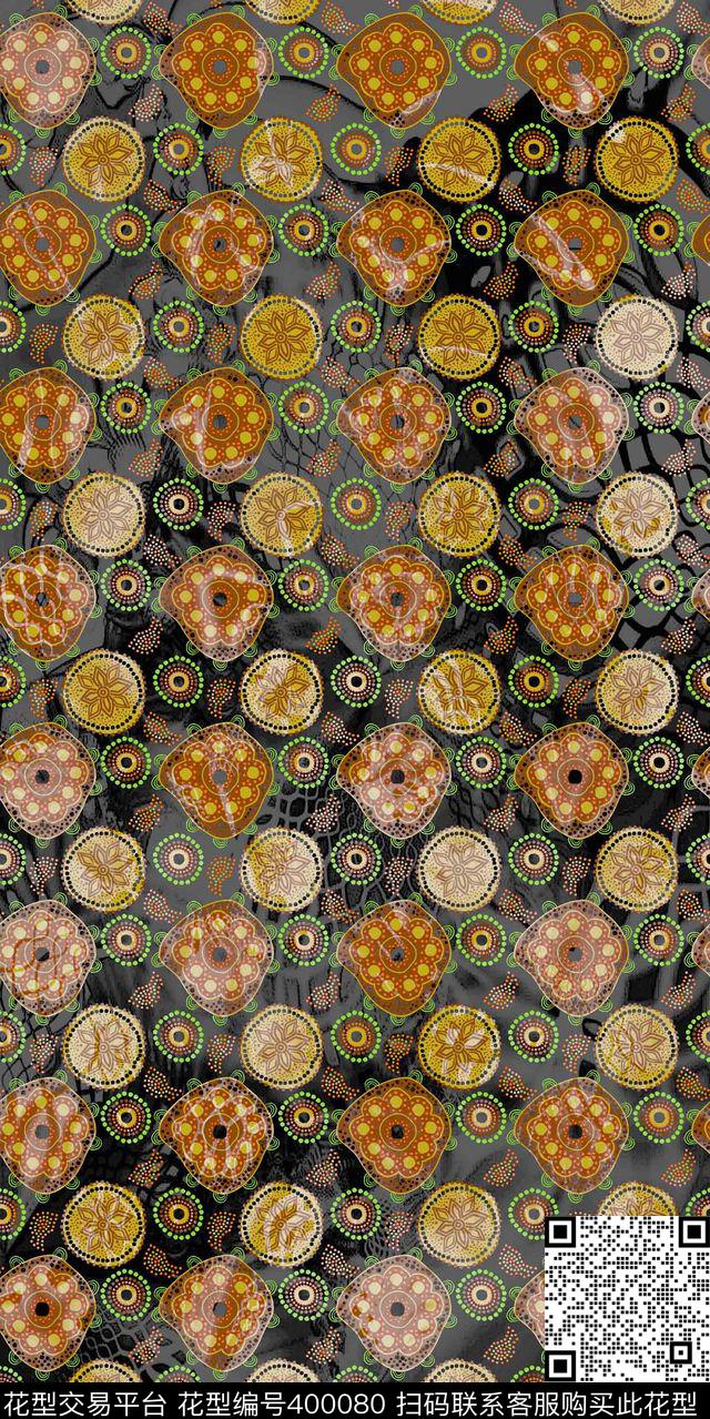流行时尚民族几何花传统印花华亿平台下载（图片编号: 400080） - 瓦栏（Walan）
