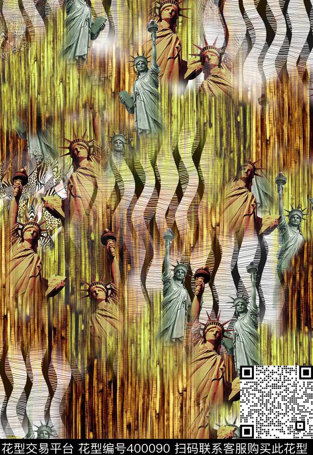 波纹抽象雕塑数码印花华亿平台下载（图片编号: 400090） - 瓦栏（Walan）