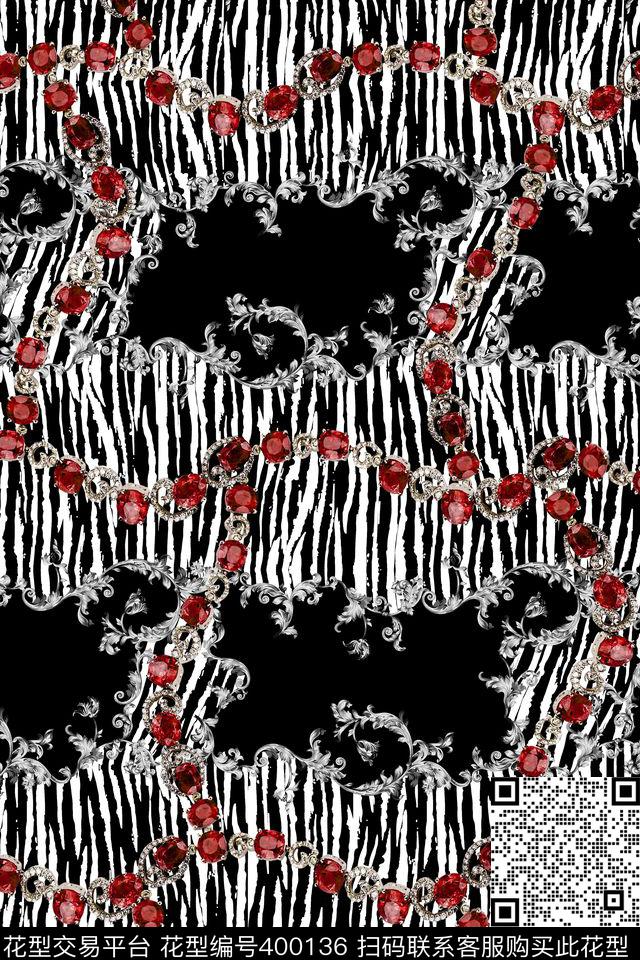 动物纹欧式花纹珠宝数码印花华亿平台下载（图片编号: 400136） - 瓦栏（Walan）