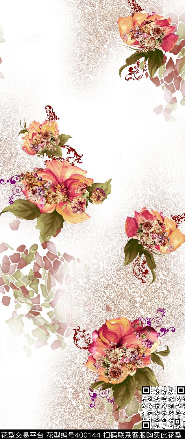 田园欧美大气时装数码印花华亿平台下载（图片编号: 400144） - 瓦栏（Walan）