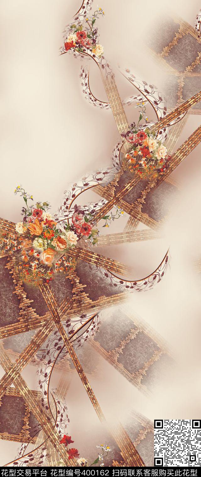 欧式时装朦胧梦幻欧美大气时装数码印花华亿平台下载（图片编号: 400162） - 瓦栏（Walan）