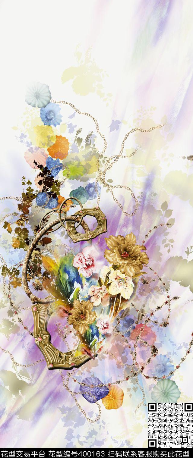 朦胧梦幻欧式时装欧美大气时装数码印花华亿平台下载（图片编号: 400163） - 瓦栏（Walan）