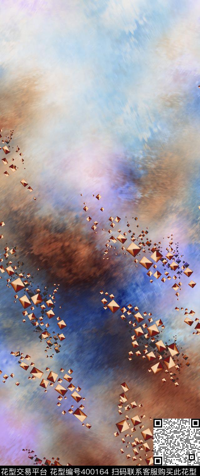 欧式时装彩色天空欧美大气时装数码印花华亿平台下载（图片编号: 400164） - 瓦栏（Walan）