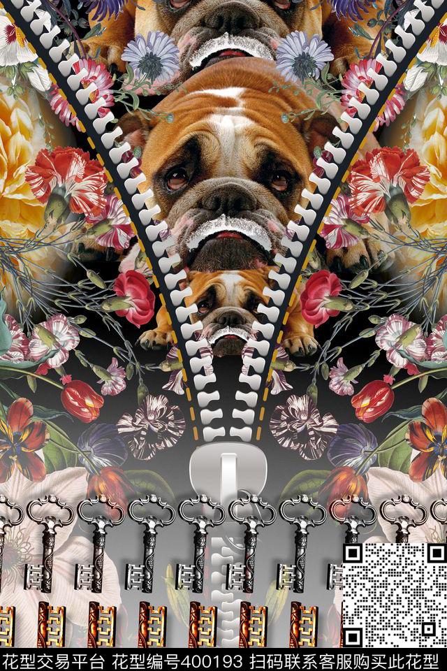 抽象动物钥匙数码印花华亿平台下载（图片编号: 400193） - 瓦栏（Walan）