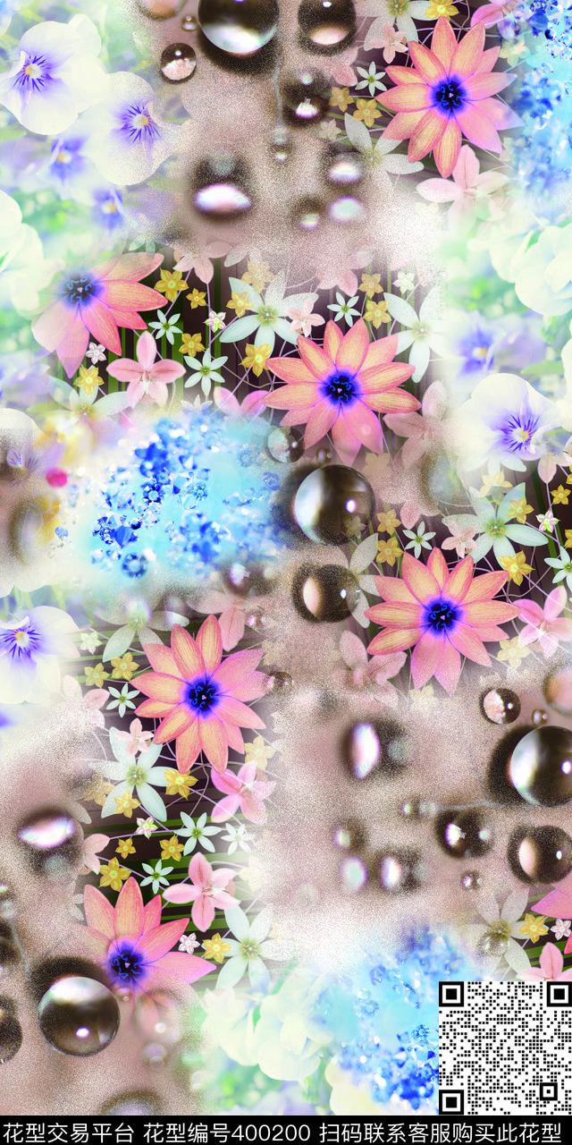 时尚花数码印花华亿平台下载（图片编号: 400200） - 瓦栏（Walan）