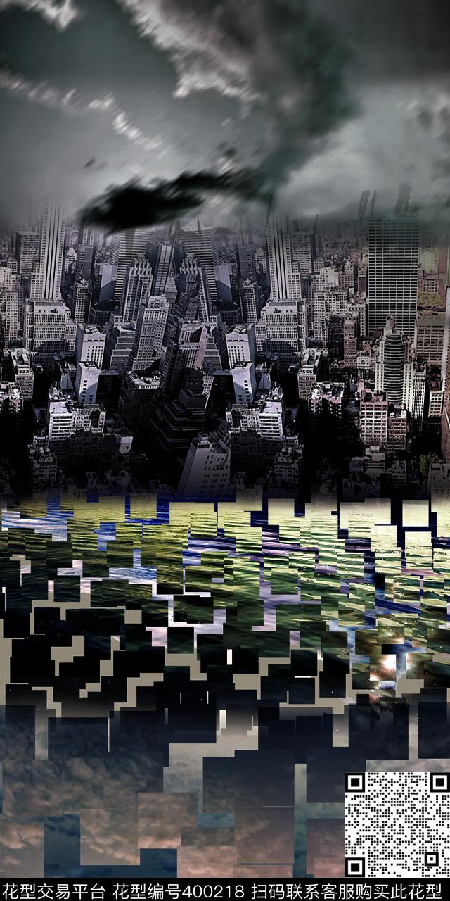抽象凌乱数码印花华亿平台下载（图片编号: 400218） - 瓦栏（Walan）