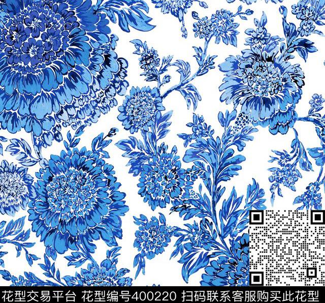 流行青花流行时尚传统印花华亿平台下载（图片编号: 400220） - 瓦栏（Walan）
