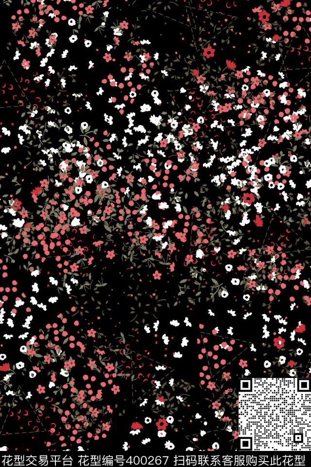 几何和简笔花草传统印花华亿平台下载（图片编号: 400267） - 瓦栏（Walan）