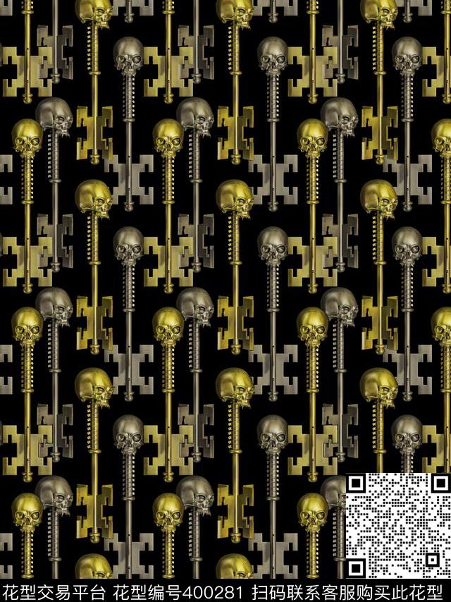 男装钥匙四方连续数码印花华亿平台下载（图片编号: 400281） - 瓦栏（Walan）