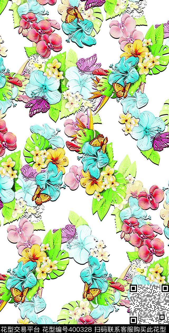 3D花传统印花华亿平台下载（图片编号: 400328） - 瓦栏（Walan）