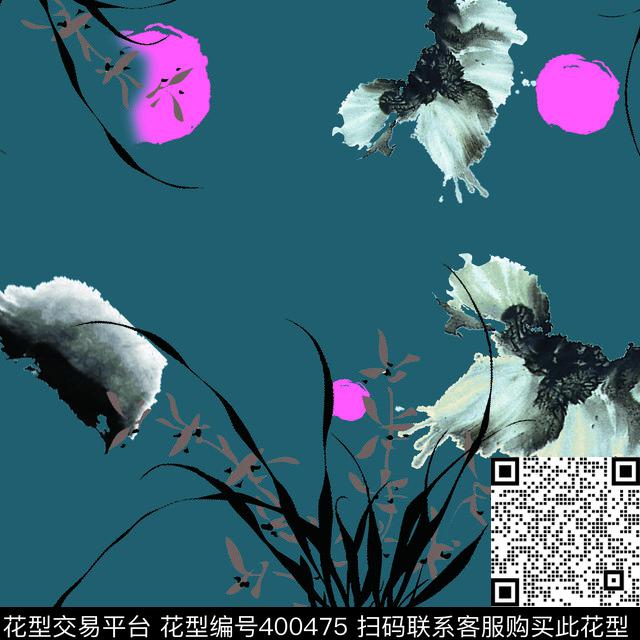 月、草中国风数码印花华亿平台下载（图片编号: 400475） - 瓦栏（Walan）