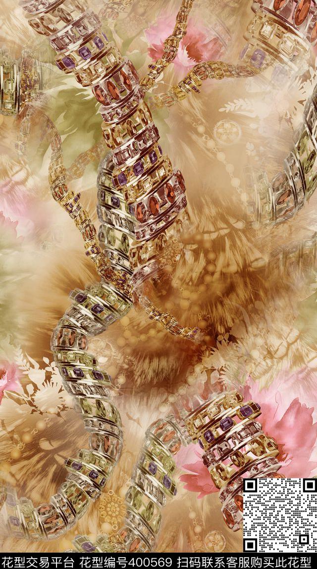 宝石手镯欧美大气时装数码印花华亿平台下载（图片编号: 400569） - 瓦栏（Walan）