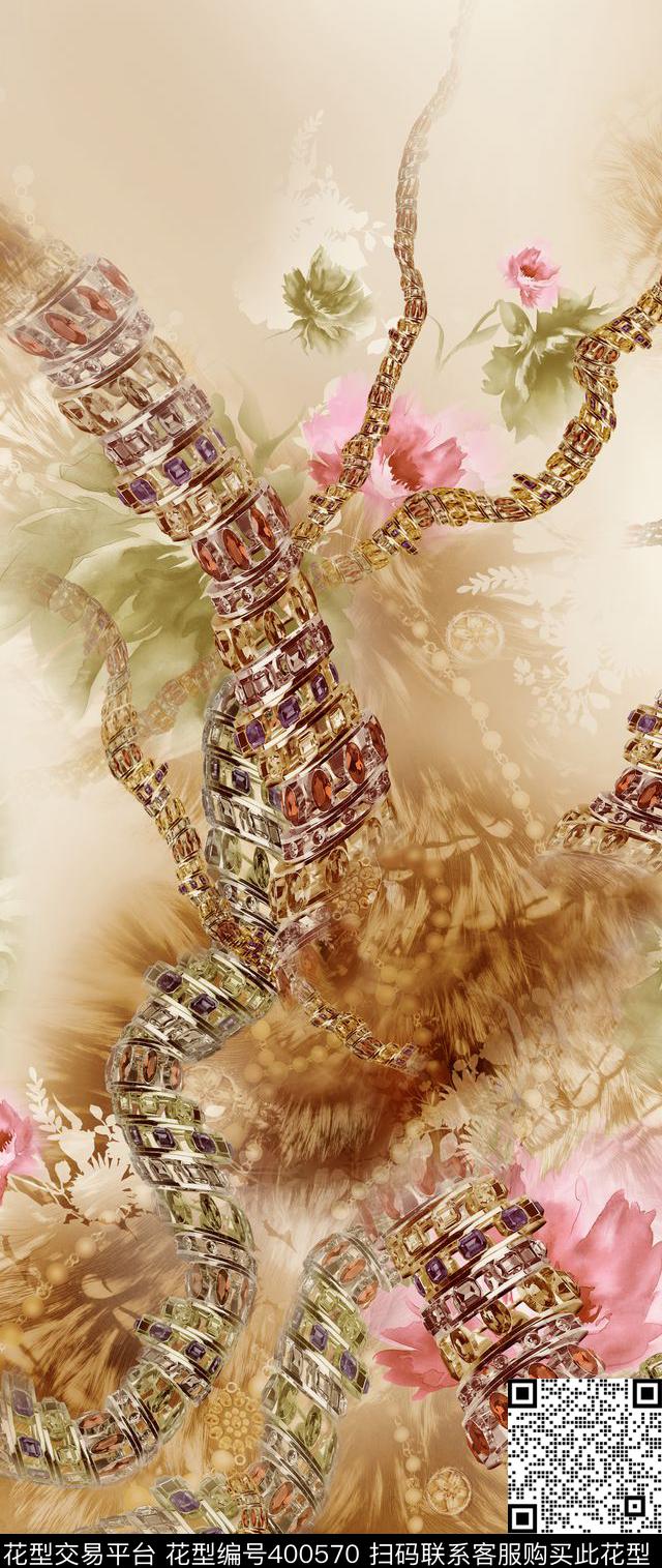 宝石手镯时装定位欧美大气时装数码印花华亿平台下载（图片编号: 400570） - 瓦栏（Walan）