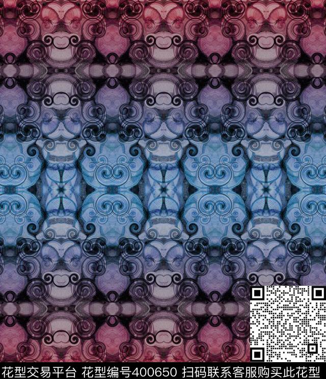 洛可可木纹几何数码印花华亿平台下载（图片编号: 400650） - 瓦栏（Walan）