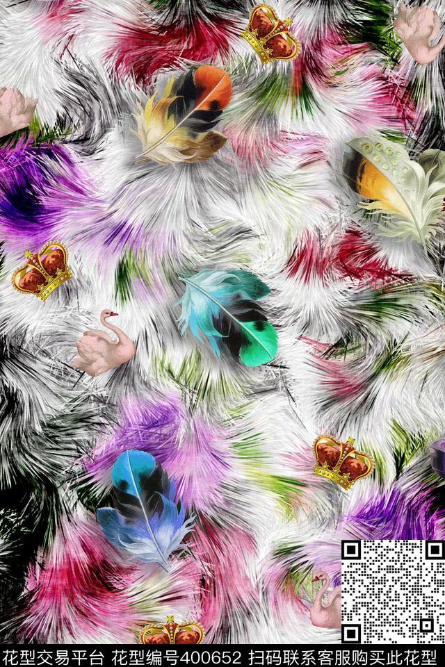 动物纹皇冠女装数码印花华亿平台下载（图片编号: 400652） - 瓦栏（Walan）