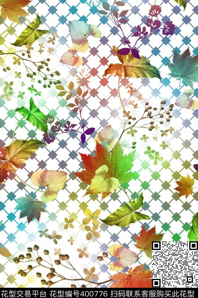 热带植物数码印花华亿平台下载（图片编号: 400776） - 瓦栏（Walan）