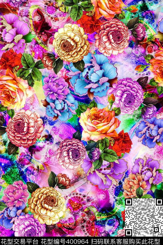 抽象底数码艺彩——绚丽数码风数码印花华亿平台下载（图片编号: 400964） - 瓦栏（Walan）