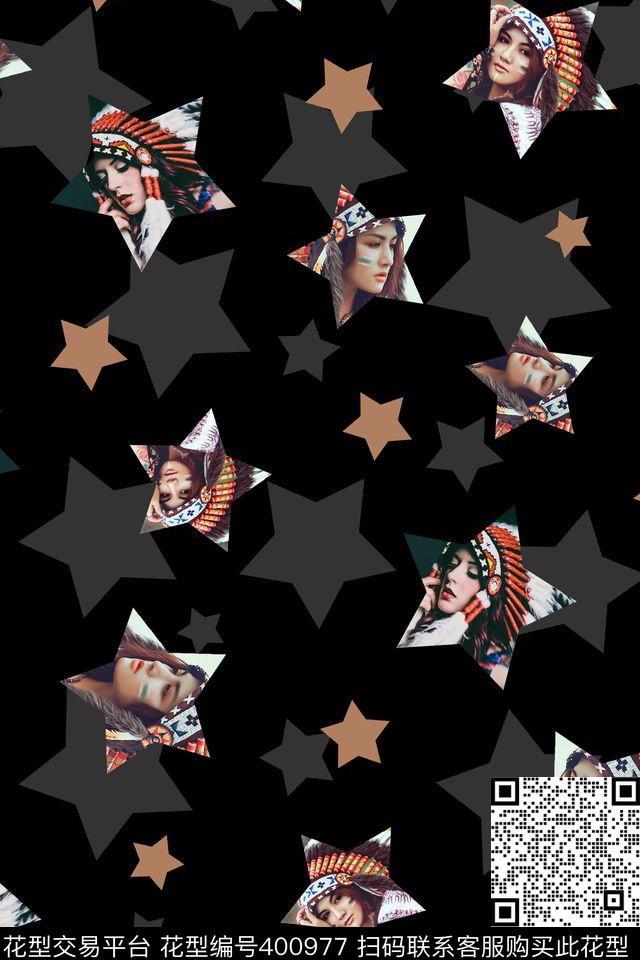 创意几何人像人像、几何数码印花华亿平台下载（图片编号: 400977） - 瓦栏（Walan）