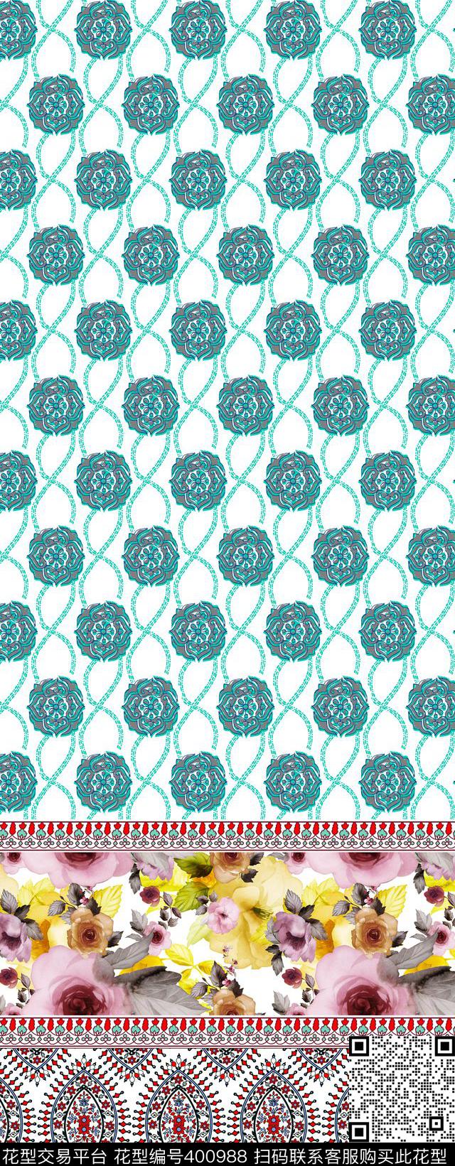 清新定位花数码印花华亿平台下载（图片编号: 400988） - 瓦栏（Walan）