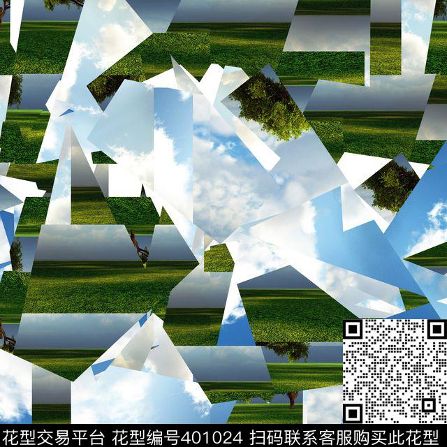 潮流抽象风景数码印花华亿平台下载（图片编号: 401024） - 瓦栏（Walan）