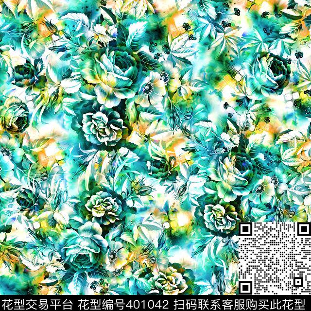 高清喷绘花四分色数码印花华亿平台下载（图片编号: 401042） - 瓦栏（Walan）