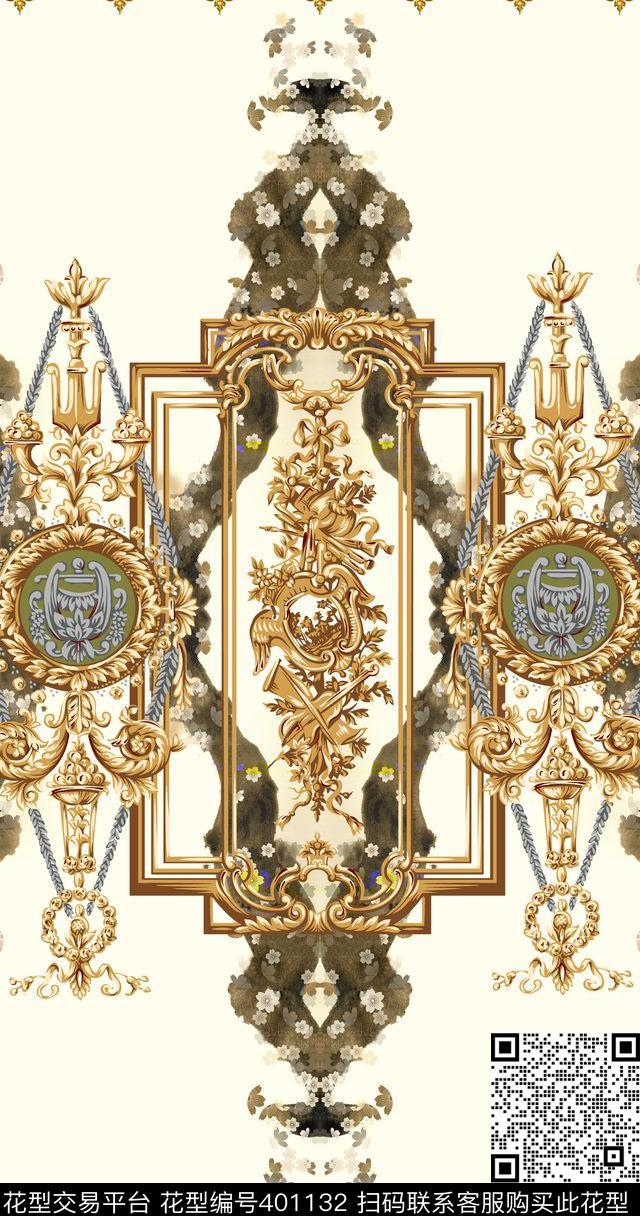 手绘欧式罗马神话欧式复古数码印花华亿平台下载（图片编号: 401132） - 瓦栏（Walan）