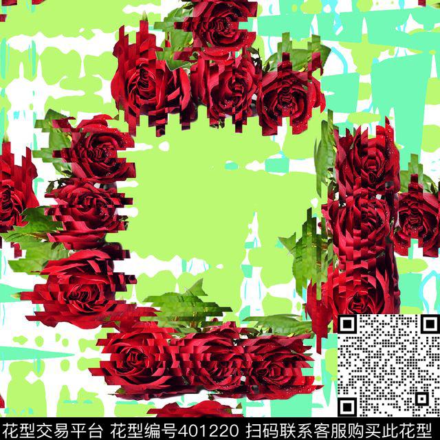 潮流抽象复古数码印花华亿平台下载（图片编号: 401220） - 瓦栏（Walan）