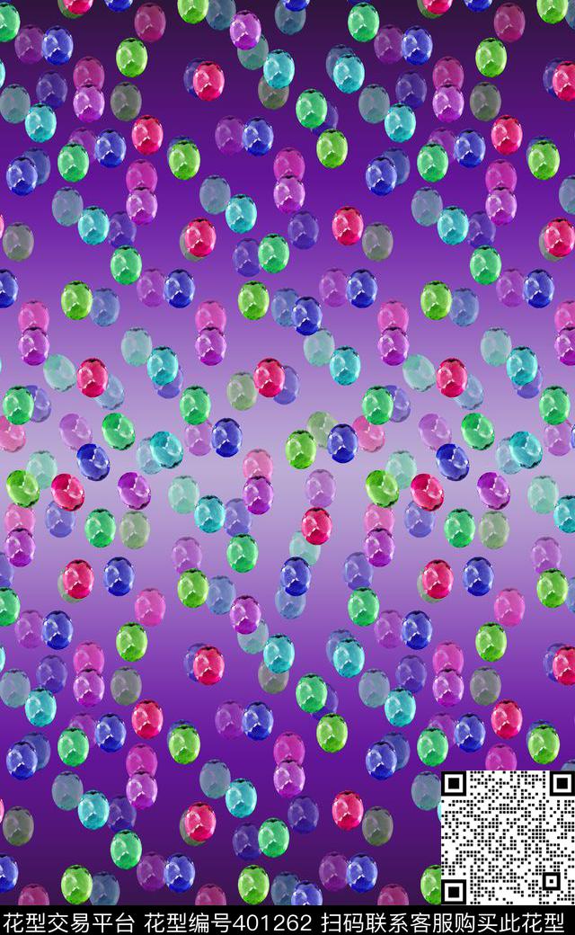 五彩渐变宝石数码印花华亿平台下载（图片编号: 401262） - 瓦栏（Walan）