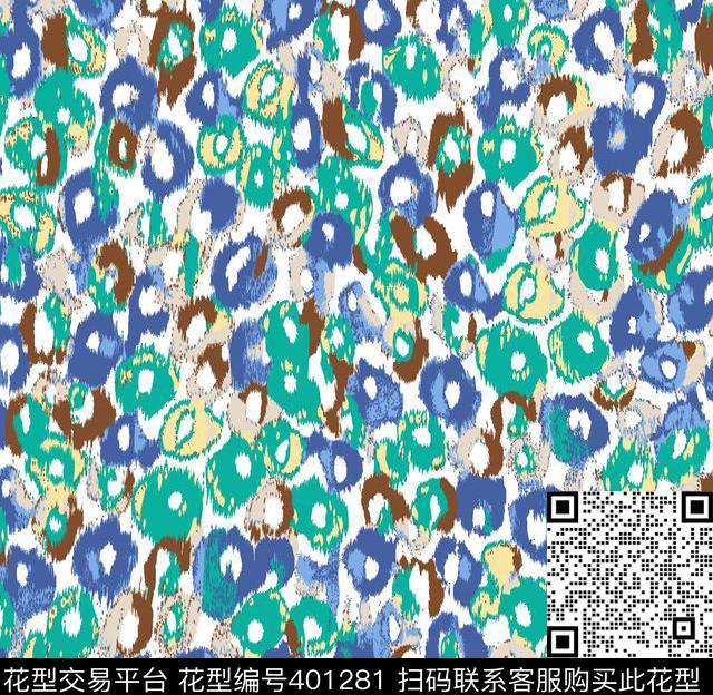 清新涂鸦多彩传统印花华亿平台下载（图片编号: 401281） - 瓦栏（Walan）