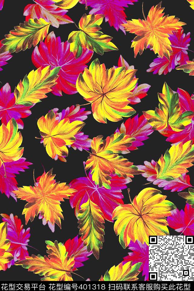 写意针叶植物树叶传统印花华亿平台下载（图片编号: 401318） - 瓦栏（Walan）