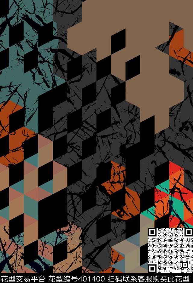 花几何传统印花华亿平台下载（图片编号: 401400） - 瓦栏（Walan）