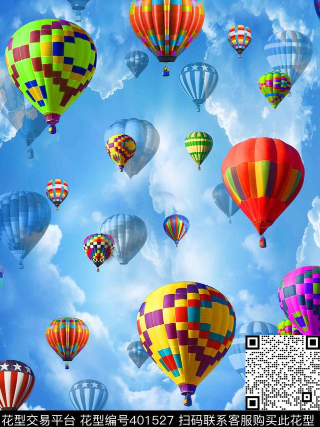 流行时尚热气球数码印花华亿平台下载（图片编号: 401527） - 瓦栏（Walan）