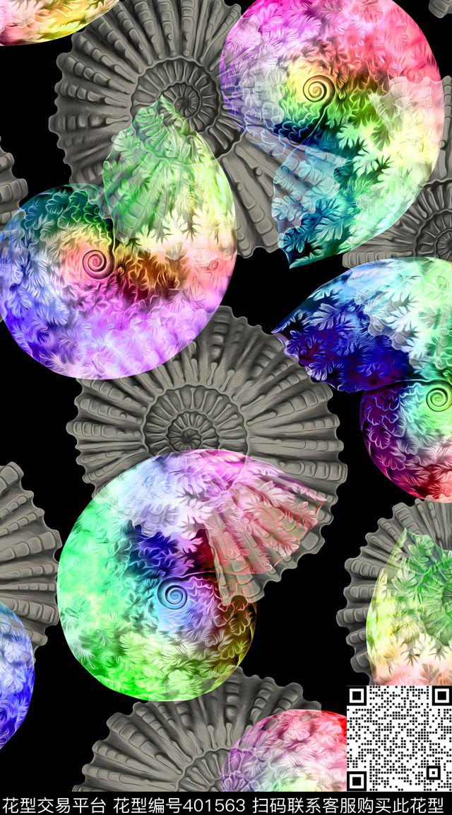 服装海螺色彩数码印花华亿平台下载（图片编号: 401563） - 瓦栏（Walan）