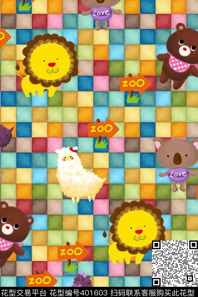 卡通童装彩虹格纹传统印花华亿平台下载（图片编号: 401603） - 瓦栏（Walan）