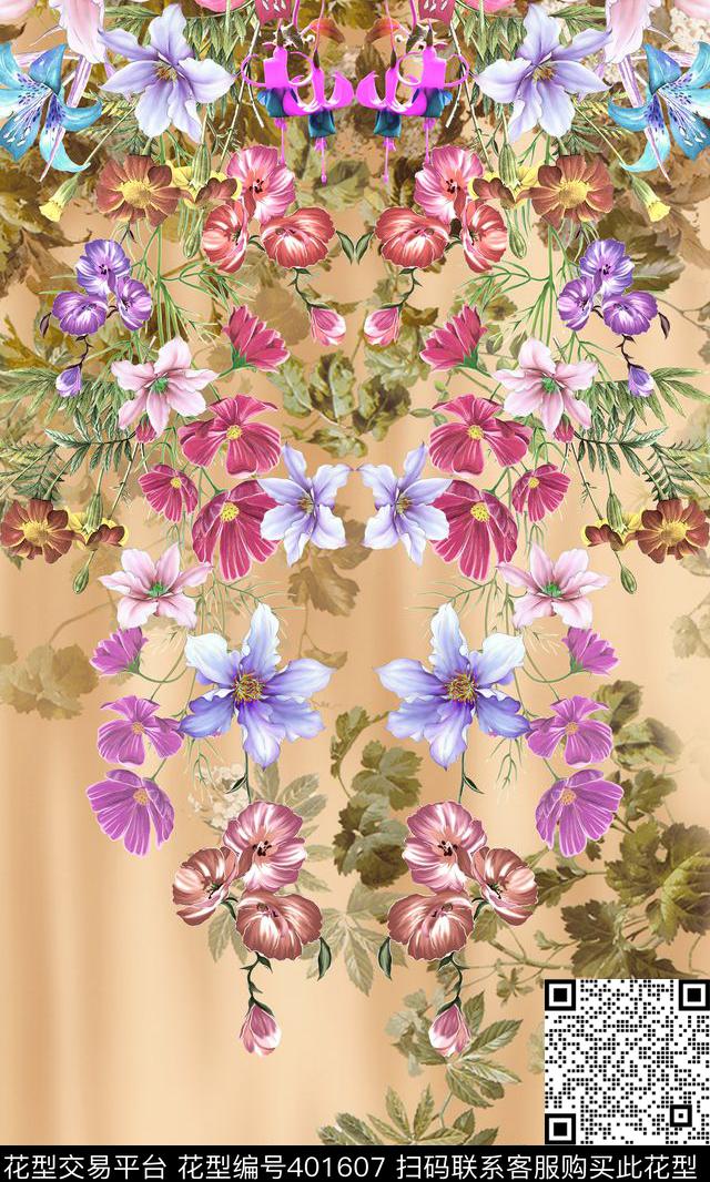 定位花卉数码印花华亿平台下载（图片编号: 401607） - 瓦栏（Walan）
