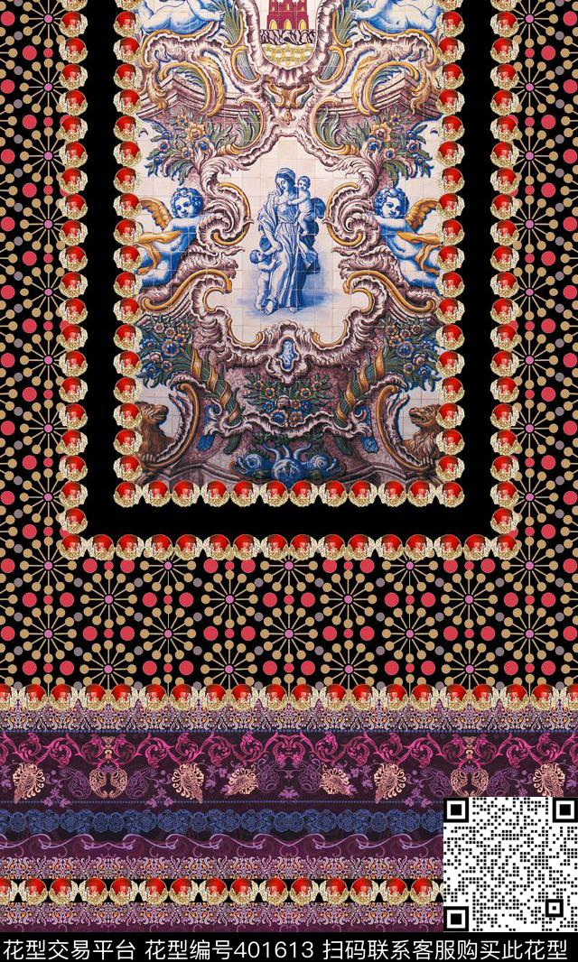 抽象定位数码印花华亿平台下载（图片编号: 401613） - 瓦栏（Walan）