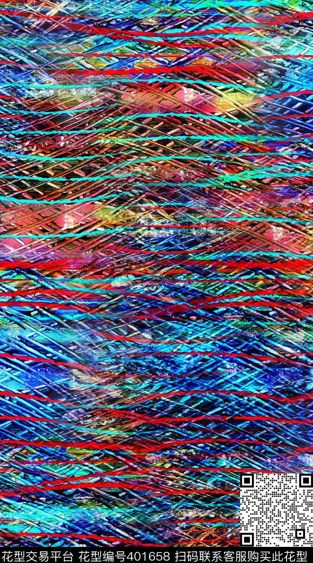 数码抽象色彩数码印花华亿平台下载（图片编号: 401658） - 瓦栏（Walan）