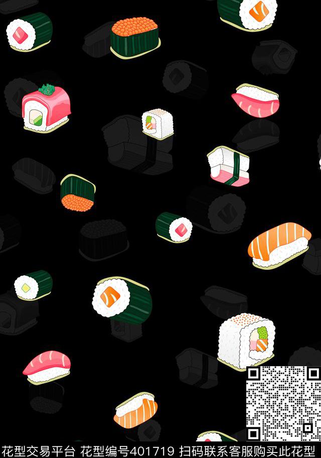 寿司写实食品时尚传统印花华亿平台下载（图片编号: 401719） - 瓦栏（Walan）