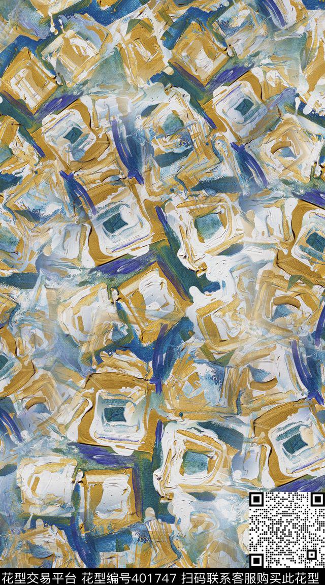数码抽象色彩数码印花华亿平台下载（图片编号: 401747） - 瓦栏（Walan）