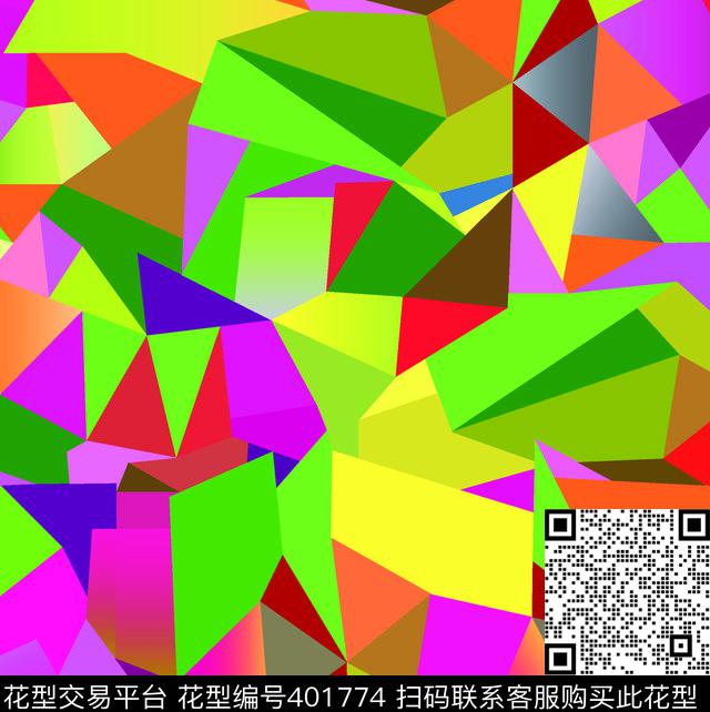 3D几何手绘·几何构解传统印花华亿平台下载（图片编号: 401774） - 瓦栏（Walan）