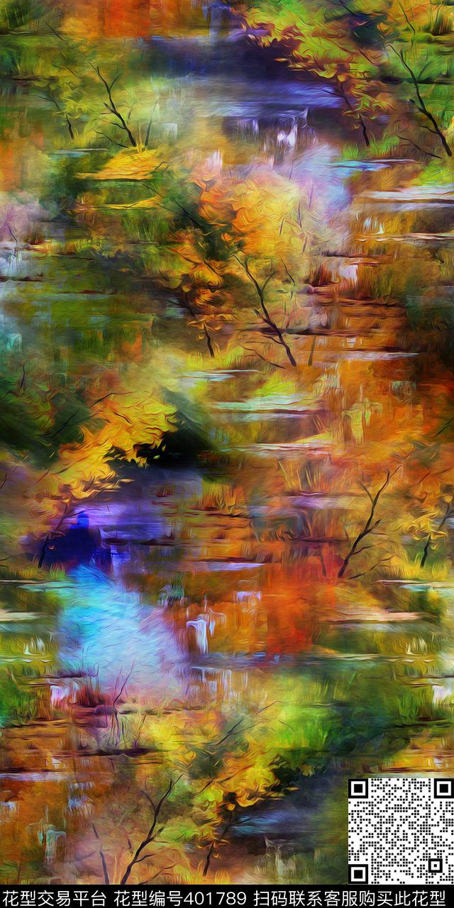 多彩风景服装数码印花华亿平台下载（图片编号: 401789） - 瓦栏（Walan）