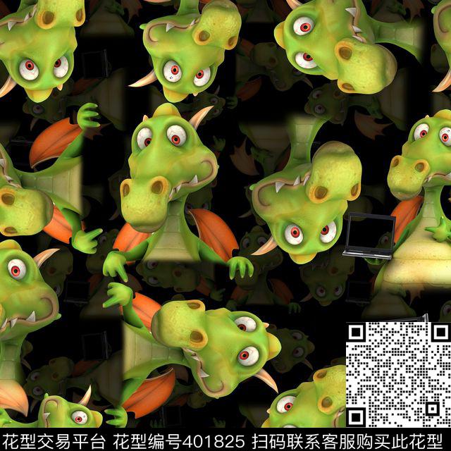 抽象动物卡通数码印花华亿平台下载（图片编号: 401825） - 瓦栏（Walan）