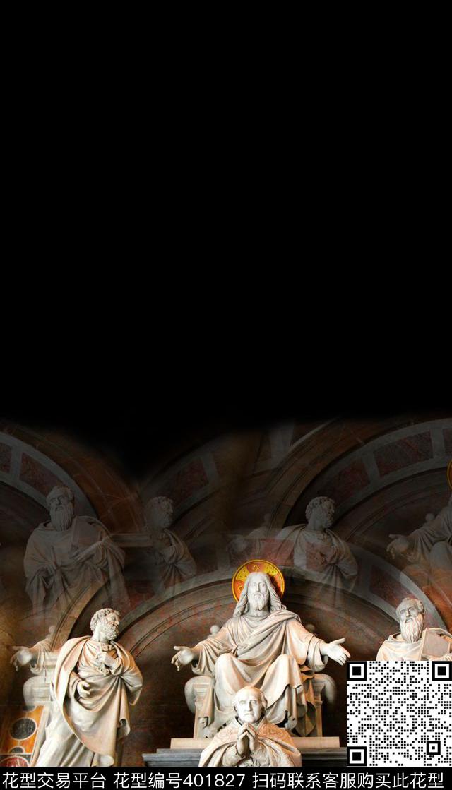 潮流雕像复古数码印花华亿平台下载（图片编号: 401827） - 瓦栏（Walan）