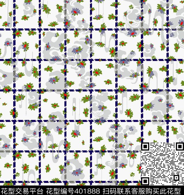 时尚潮流格子传统印花华亿平台下载（图片编号: 401888） - 瓦栏（Walan）