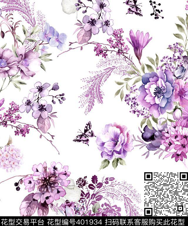 花卉时尚数码印花华亿平台下载（图片编号: 401934） - 瓦栏（Walan）