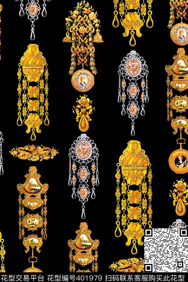 欧式风景珠宝数码印花华亿平台下载（图片编号: 401979） - 瓦栏（Walan）