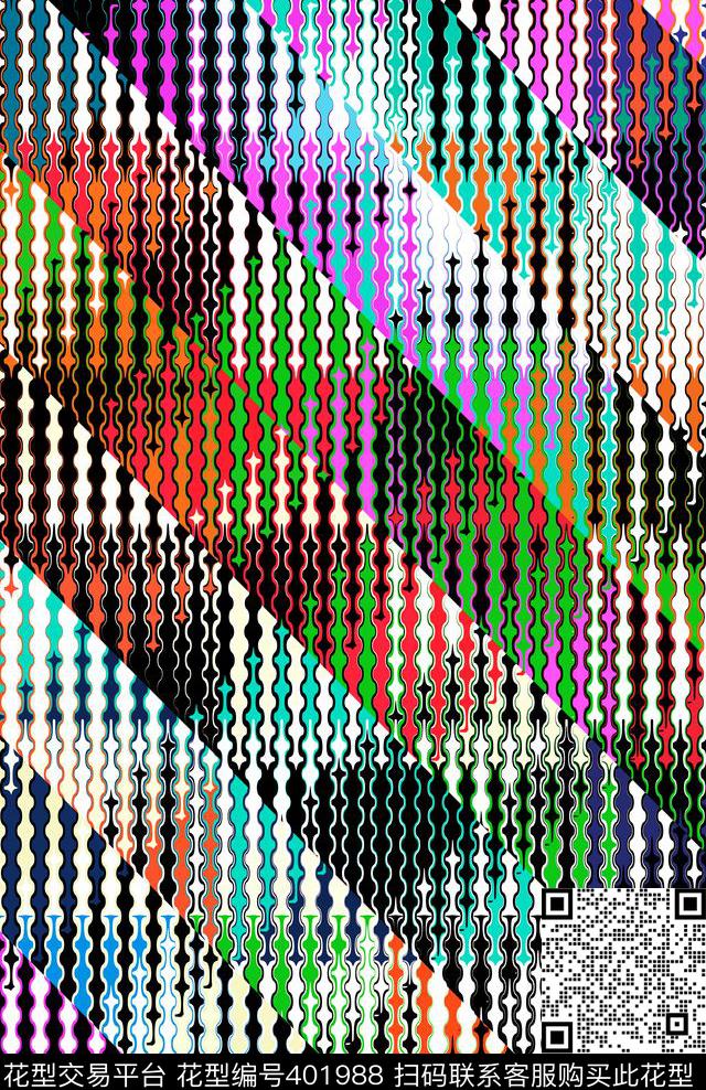 波纹民族风男装数码印花华亿平台下载（图片编号: 401988） - 瓦栏（Walan）