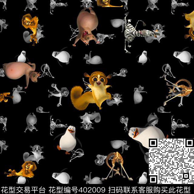 抽象动物几何数码印花华亿平台下载（图片编号: 402009） - 瓦栏（Walan）