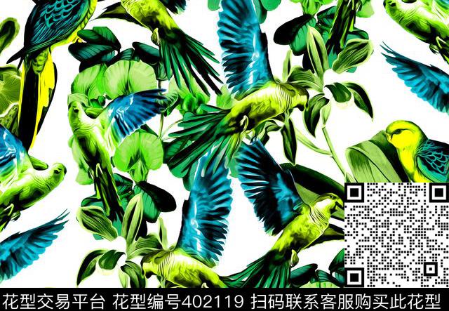 热带鹦鹉5月上新数码印花华亿平台下载（图片编号: 402119） - 瓦栏（Walan）
